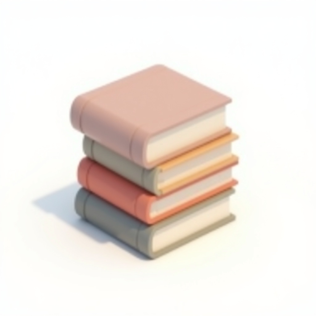 Vintage stack of isometric books