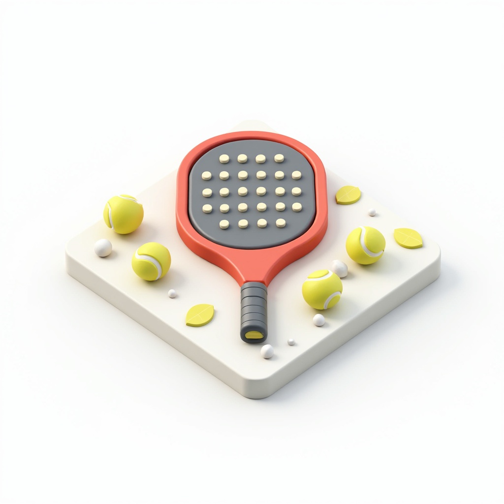 Padel racket with a ball